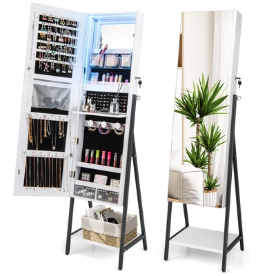 $189.95 • Buy Giantex Mirror Jewellery Cabinet Full Length Mirror Cosmetic Storage Organizer