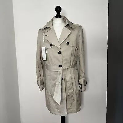 David Barry Ladies Trench Coat Overcoat Size 18 Slim Fit (like 16)  Beige BNWT • £24.99