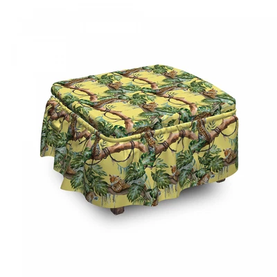 $49.99 • Buy Ambesonne Watercolor Ottoman Cover 2 Piece Slipcover Set And Ruffle Skirt