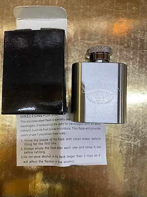 New Genuine Vintage 2004 Jack Daniel's Stainless Steel 1oz Hip Flask. Full Set • £14.99