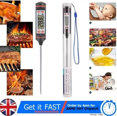 £5.99 • Buy Digital Food Thermometer Probe Cooking Meat Kitchen Temperature BBQ Turkey Milk 