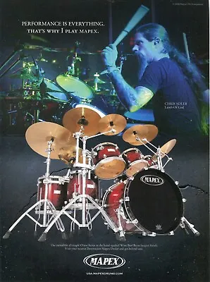 2009 Print Ad Of Mapex Orion Series Drum Kit W Chris Adler Lamb Of God • $9.99