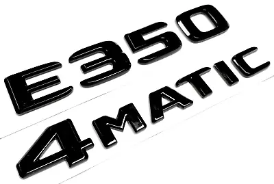 #2 Black E350+4matic Fit Mercedes E350  Rear Trunk Emblem Badge Nameplate Decal • $22.99