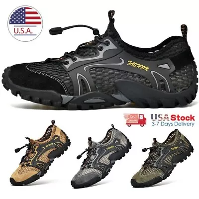 Men's Breathable Hiking Mesh Wading River Shoes Outdoor Light Non-slip Sneakers • $29.35