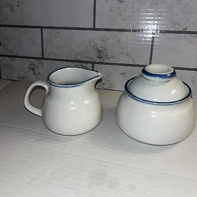 MIKASA Cordon Bleu Sugar Bowl Dish W/ Lid  & Creamer Dish CG500 • $35.99