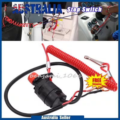 Boat Outboard Engine Motor Kill Stop Switch With Safety Lanyard Clip For Yamaha • $14.59