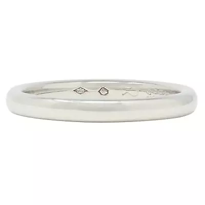 Van Cleef & Arpels Contemporary Platinum Wedding Stacking Band Ring • $1150