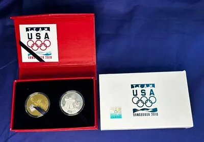 Team USA 2010 Vancouver Canada Olympics Gold & Silver Plated Medals Coins QVC • $12.99