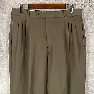 J. Riggings Mens Pleated Cuffed Dress Pants Size 33x31 Light Brown • $13.29