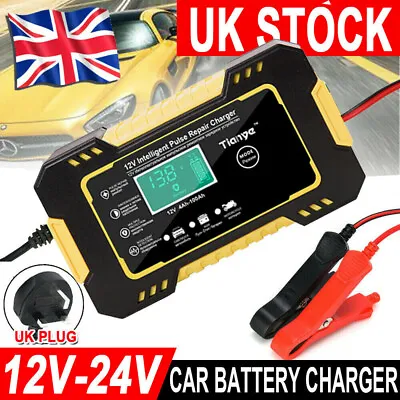 Smart Car Battery Charger Automatic Jump Starter Pulse Repair 12V 6A AGM/GEL UK • £13.19