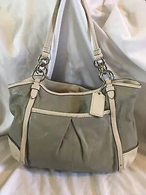 Coach Alexandra Large Tote Shoulder Handbag Purse 16739 Cream~ Taupe Leather • $71.10