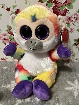 £7.95 • Buy New Keel Animotsu Soft Toy Plush Kevin Rainbow Monkey Big Sparkle Eyes 25cm
