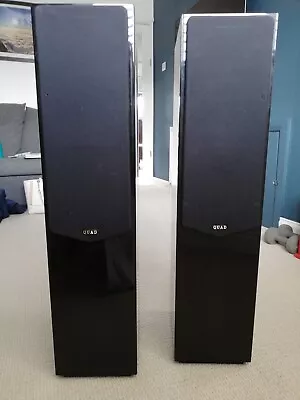 Pair Of Quad 22L Piano Black Floor Standing Speakers.  • £300