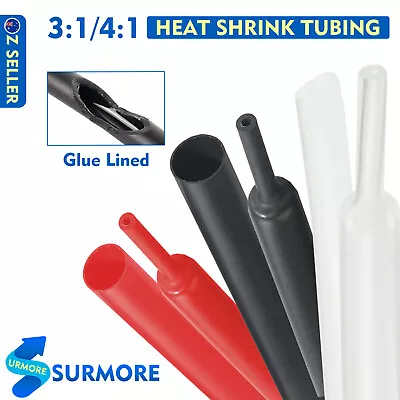 3:1/4:1 Heat Shrink Tubing Adhesive Lined  Shrink Wrap Sleeve Moisture-Resistant • $6.50