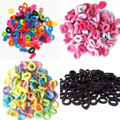 100 Mini Hair Ponios Ponios Endless Elastics Bobbles Bands Baby Girl Hair Bands • £3.99