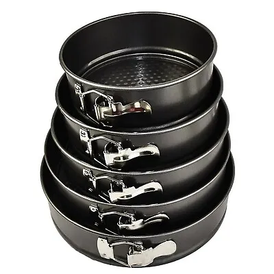 5Pc Round Cake Tins Baking Set Non-Stick Set Of 5 Tier Wedding • £10.85