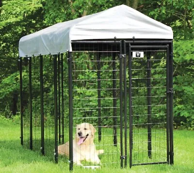 Mr Barker Metal Outdoor Dog Kennel Pet House Enclosure Run Cage With Roof • £299.95