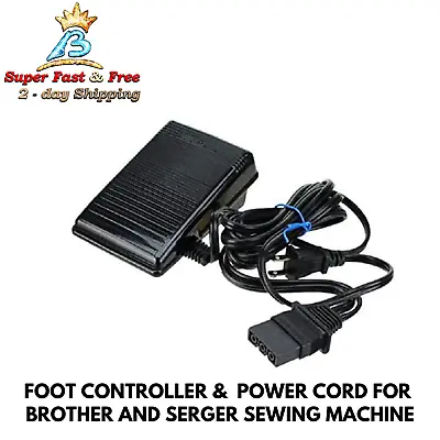 Foot Control Pedal With Power Cord Replacement For Brother Serger Sewing Machine • $30.99