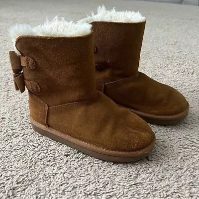 Koolaburra By UGG Kids Little Girl Size 1 Brown Boots Bow Back • $20