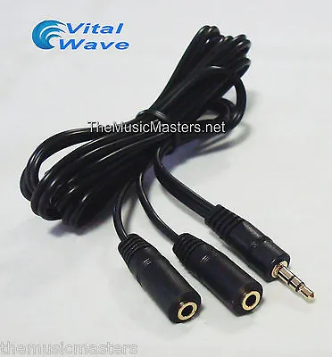 6ft 3.5MM Stereo Male Plug To Dual 3.5MM Jacks Audio Cable Splitter Wire VWLTW • $8.19