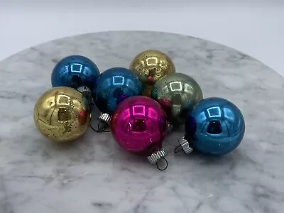 Vintage Lot Shiny Brite Christmas Mercury Glass Ornaments Pink Blue GoldGreen • $13.50