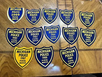 13 Vintage  Michigan Police Pistol Match Patches - Misc Dates 60s - 80s • $15