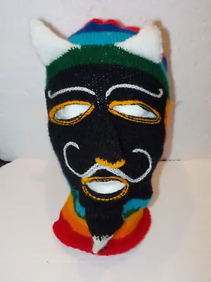 Guy Fawkes Devil Horns Rainbow Ski Mask Villain Moustache Skiing Snowboard • $14.95