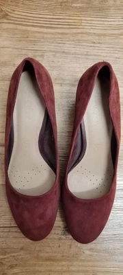 £7.99 • Buy Bnwt M&S Footglove Leather Mulberry Suede Block Heel Court Shoes UK 6 Cg L17 