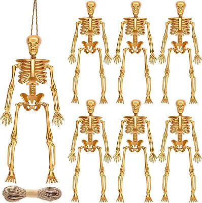 6Pcs Small Skeleton Figurines 6 Inch Mini Plastic Skeletons For Craft Hanging Dé • $15.88