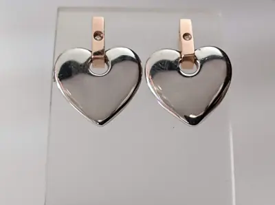 £79 • Buy Clogau Cariad Diamond Drop Heart Earrings Sterling Silver 9ct Rose Gold