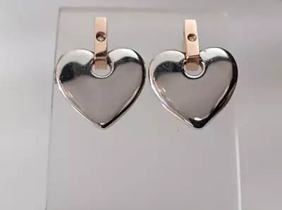 £79 • Buy Clogau Cariad Diamond Drop Heart Earrings Sterling Silver 9ct Rose Gold
