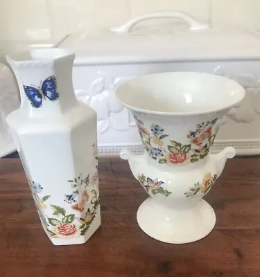£8 • Buy 2 X Aynsley Cottage Garden Derwent Vases VGC