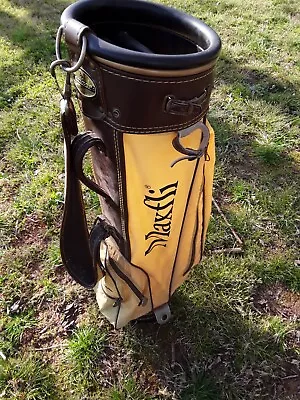 Maxfli Vintage Golf Bag 3 Compartment 3 Pocket Gold And Brown • $49.73