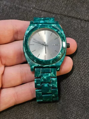 Nixon More Is More The Time Teller Acetate Watch (EMERALD GREEN) Pre-owned • $49.90