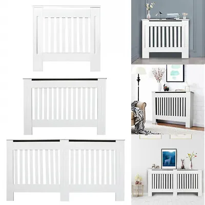 Tall Large Radiator Cover Vertical Cabinet MDF Grill Shelf Furniture S M L White • £31.50