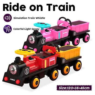£59.99 • Buy 12V Ride On Train Kids Electric Ride On Car For 2 Seater With Music USB MP3 Port