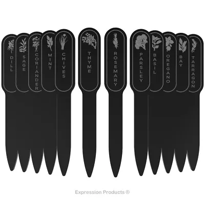 £2.20 • Buy Garden Herb Marker / Label -  Etched High Gloss Black Acrylic WILL NOT ROT