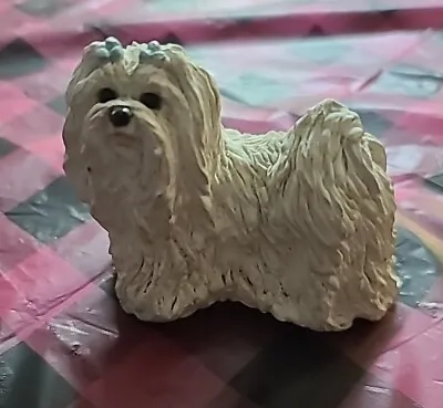 Vintage 1992 Living Stone Inc. Mini Maltese Dog Figurine • $12.99