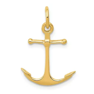 14k 14kt Yellow Gold Anchor Charm Pendant 19 Mm X 15 Mm • $96