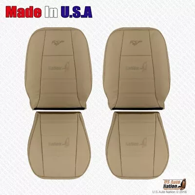 1999 - 2004 Ford Mustang V6 Driver & Passenger Bottoms-Tops Leather Cover Tan • $541.02