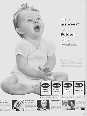 1953 Pablum Baby Cereals Vintage Print Ad Varieties Mixed Barley Rice Oatmeal • $14.97