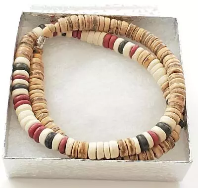 Natural Coco Wood Beads Surfer Necklaces 20  Long Men's Teen's Fashion 8mm • $9.99