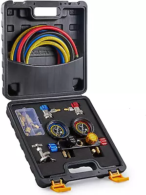 Kit De Refrigeracion De Aire Juego De Manometros De Colector De CA Nuevo USA • $119.95