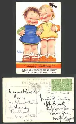 MABEL LUCIE ATTWELL 1934 Old Postcard Happy Birthday U Always Be Happy Set Q.5. • £4.99