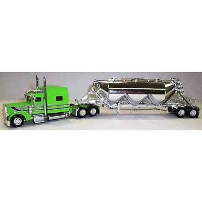 Trucks N Stuff Peterbilt 389 Tractor W/Pneumatic Semi Trailer Lime/Blk/Silver HO • $24.99