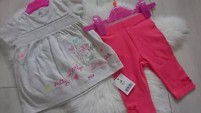 NICE 2 PIECES NEW MINNIE MOUSE BABY GIRL TOP LEGGINGS OUTFIT SET 0-3 Mths  • $5.60