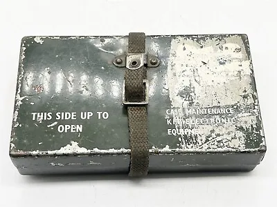 Vintage Green Military Case Maintenance Kit Electronic Equipment Tin From Tank  • £28.99