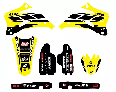 YAMAHA TEAM GRAPHIC KIT RETRO YELLOW YZ250F YZ450F Laminated 2006 2007 2008 2009 • $72.55