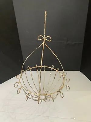 Old Vintage Wrought Iron Wire Hanging Planter Plant Holder • $84.99