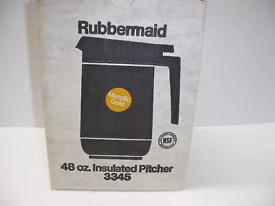 Vintage Rubbermaid Insulated Pitcher Metallic Gold 48 Oz New Old Stock • $20